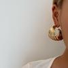 European & American Retro Metal Twisted Hoop Earrings for Women - Bold, Versatile, and Stylish Accessory.