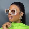 Women's Sunglasses, Fashionable Square Large-frame Sunglasses, Pearl-decorated Sunglasses.