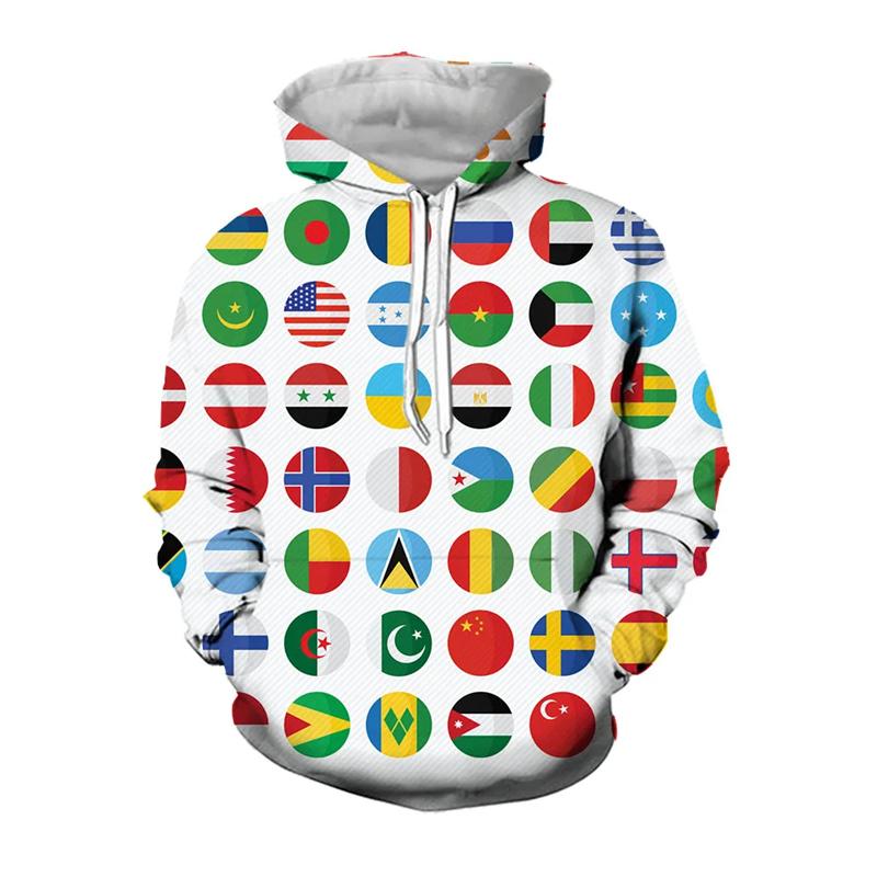 Hanorace grafice cu steagul țărilor lumii Hanorace casual pentru bărbați Îmbrăcăminte de vacanță Pulovere de stradă Pulovere amuzante pentru femei Trening Top