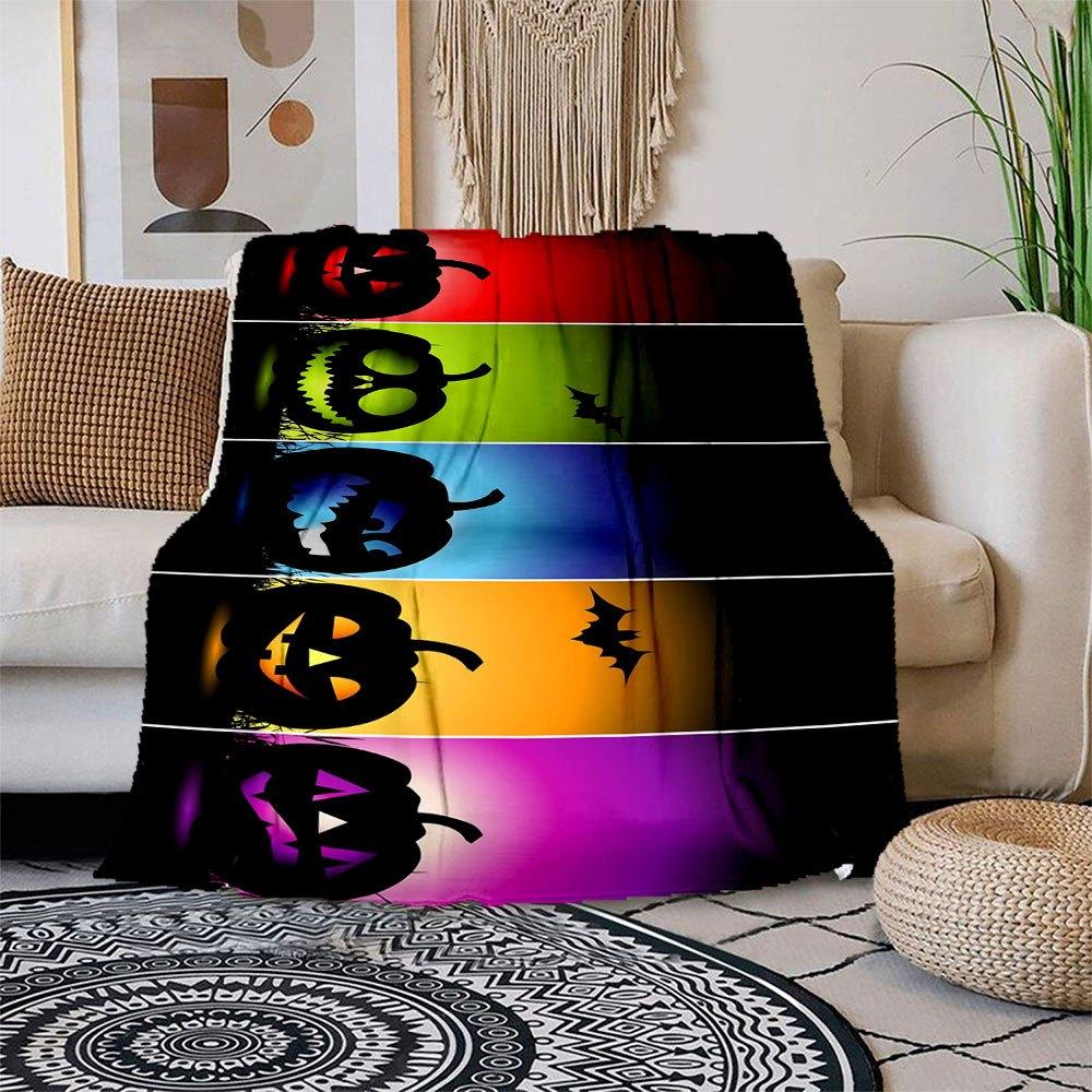 

Halloween Pumpkin Bat Silhouette Vector SetBlanket Flannel Throw Blanket for Sofa, Bed, Travel, Camping, Office, Couch, Chair, And Bed Gift 150x180cm
