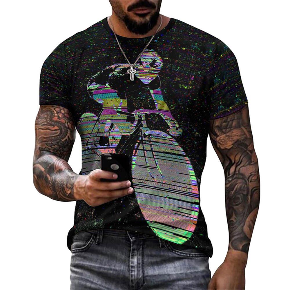 Vintage Sport Bicycle Bike Graphic T Shirts Men 3D Print Mens Tee Tops Short Sleeve O-Neck Sport Tops Tee Streetwear Men Clothes