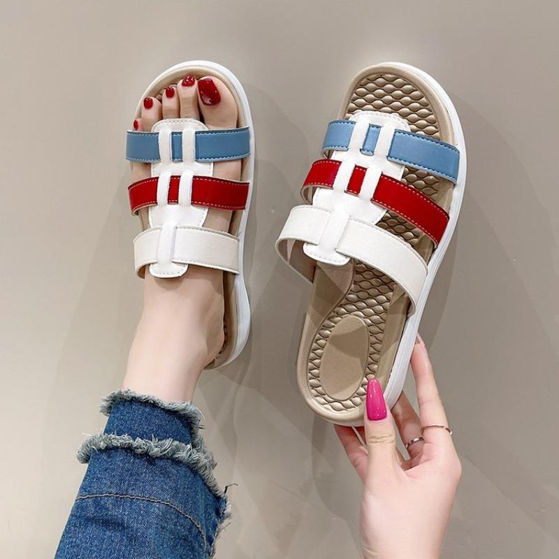 

Модные летние женские сандалии на танкетке Премиальные ортопедические сандалии с открытым носком Винтажные нескользящие повседневные женские туфли на платформе из искусственной кожи 36 белый