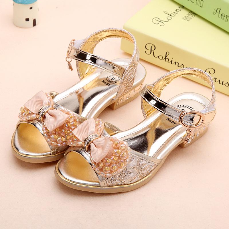 2025 Summer Korean Style High-Heeled Fish Mouth Sandals for Girls - Student & Children's Sizes Available.