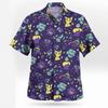 Summer 2026 New Pok É Mon Button Up Hawaiian Men's and Women's Casual Quick Drying Beach T-shirt Short Sleeved Shirt Kids