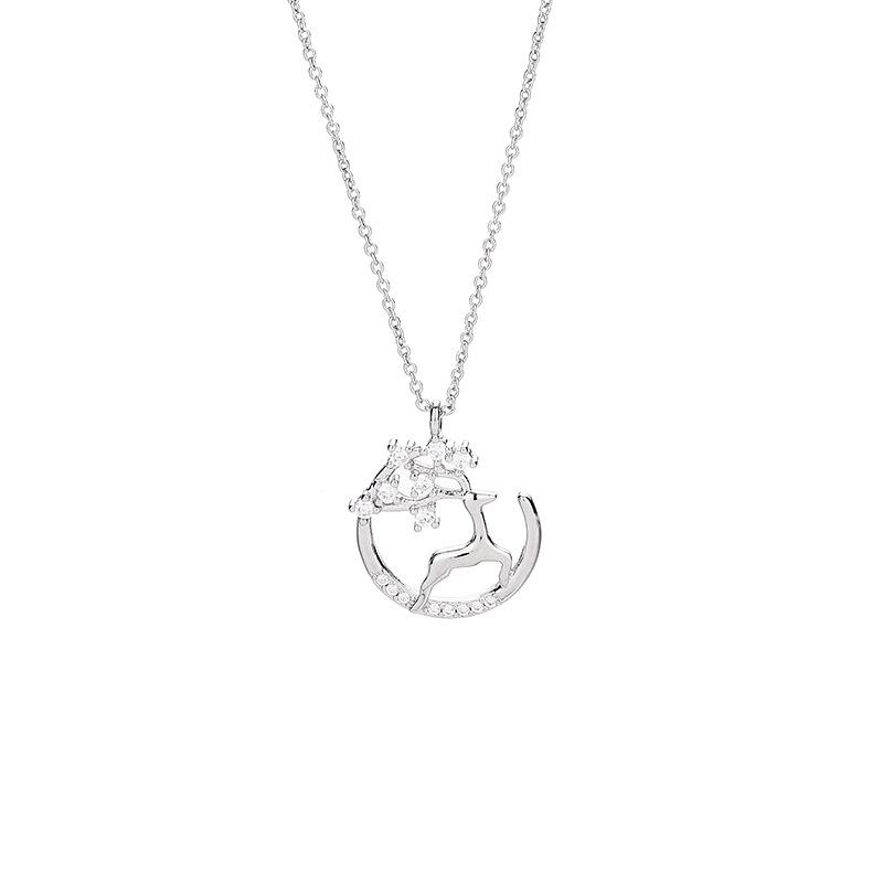 

Олень держит вашу ключицу цепочка ниша дизайн вспышка бриллиант олень пятнистый олень кулон рождественский подарок