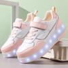 Rechargeable Flashing Double-Wheeled Roller Skates for Kids: Cross-Border High-Value Running Shoes with Switch