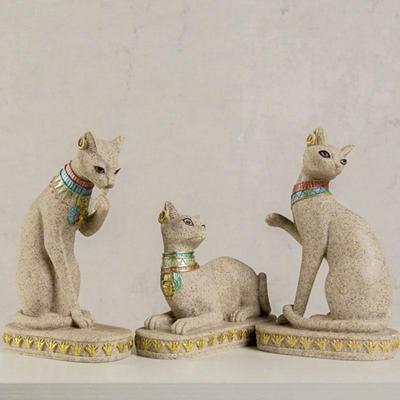 1 adorno de gato egipcio, decoración para el hogar y la sala de estar, pequeños adornos hechos de resina, perfectos para decorar el hogar