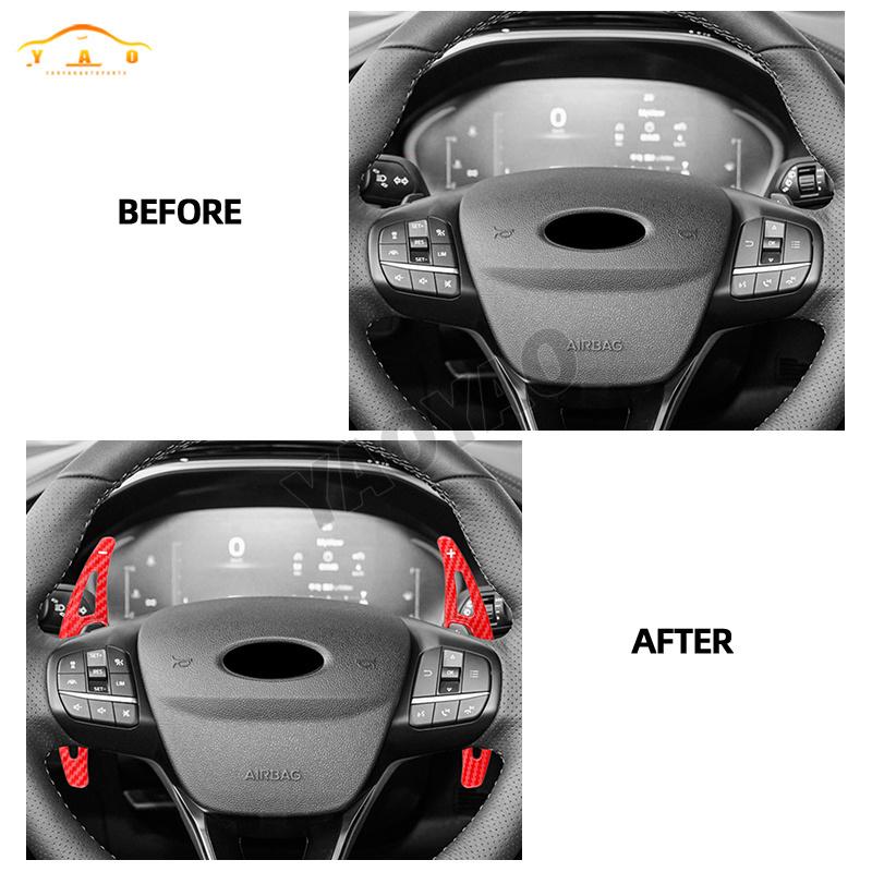 2X Gear Extension Interior Accessories ABS Shift Paddle For Ford Focus Escape Kuga 2016-2020 EVOS 2022 Steering Wheel Shifter