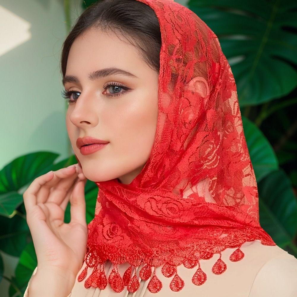 Breathable Mantilla Veils Embroidery Headwrap Vintage Head Cover  Church
