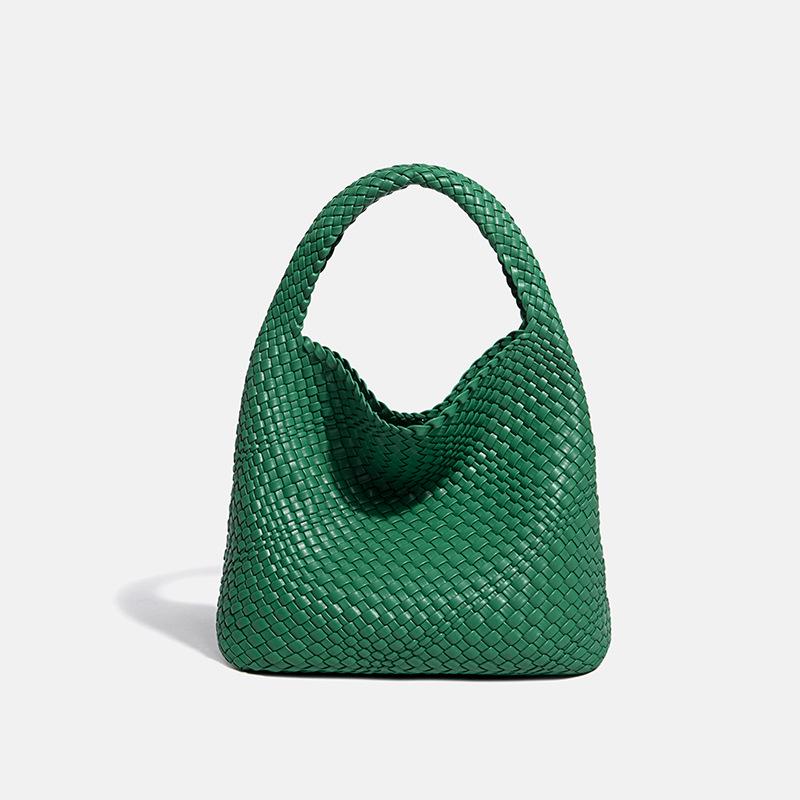 2026 Spring/Summer Women's Hand-Woven Soft Leather Bucket Bag - High-End Single Shoulder Handbag & Underarm Bag