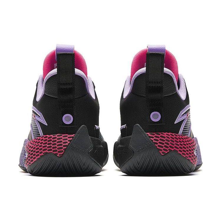 Anta Men Professional Basketball Shoes Black Grey Purple Pink 112341113-8