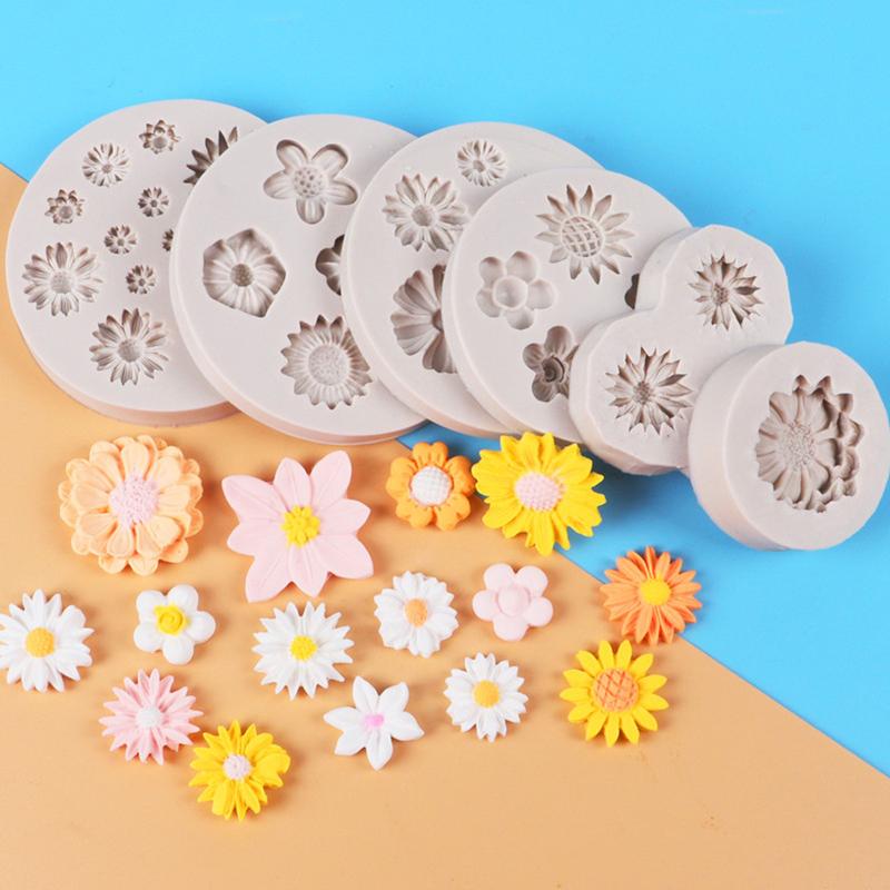 1pc 3D Daisy Flowers Silicone Mold Kitchen Baking Tool Sugarcraft Chocolate Fondant Cake Decor Birthday Wedding Party Supplies