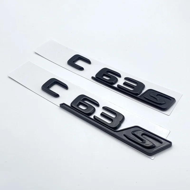 Glossy Black Letters Numbers Emblem C63 C63s V8Biturbo for Mercedes-Benz AMG Car Fender Trunk Rear C205 S205 W205 Logo Sticker