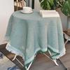 Waffle Texture Garden Table Cloth White Dinner Tea Table Covers Round Table Tablecloth  Dessert