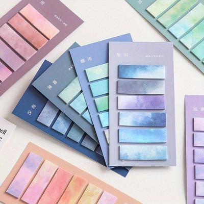 1pc/8pcs Gradient Color Index Sticky Notes with Adhesive Peel-off Index Tabs for Home Office Daily Use