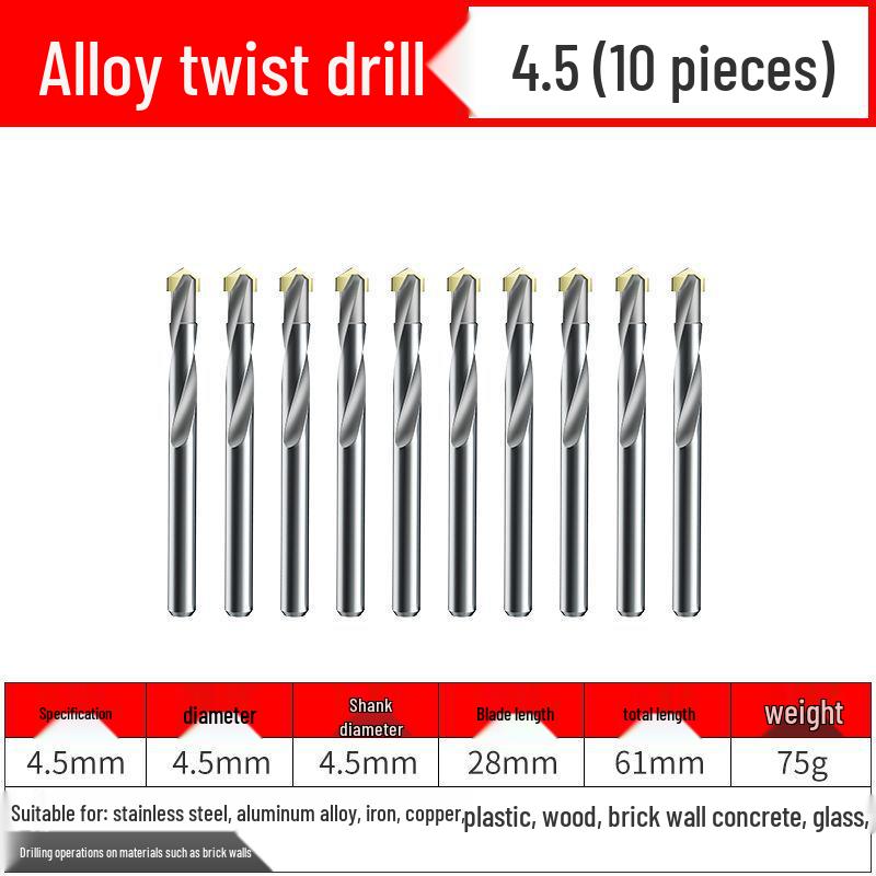 Premium Tungsten Steel Alloy Drill Bit - Super Hard, Stainless Steel Twist for Drilling