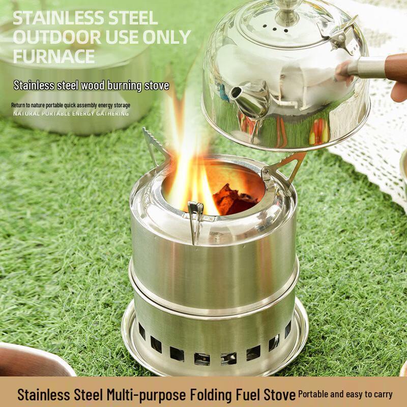 Portable Stainless Steel Campfire Tea Wood Stove