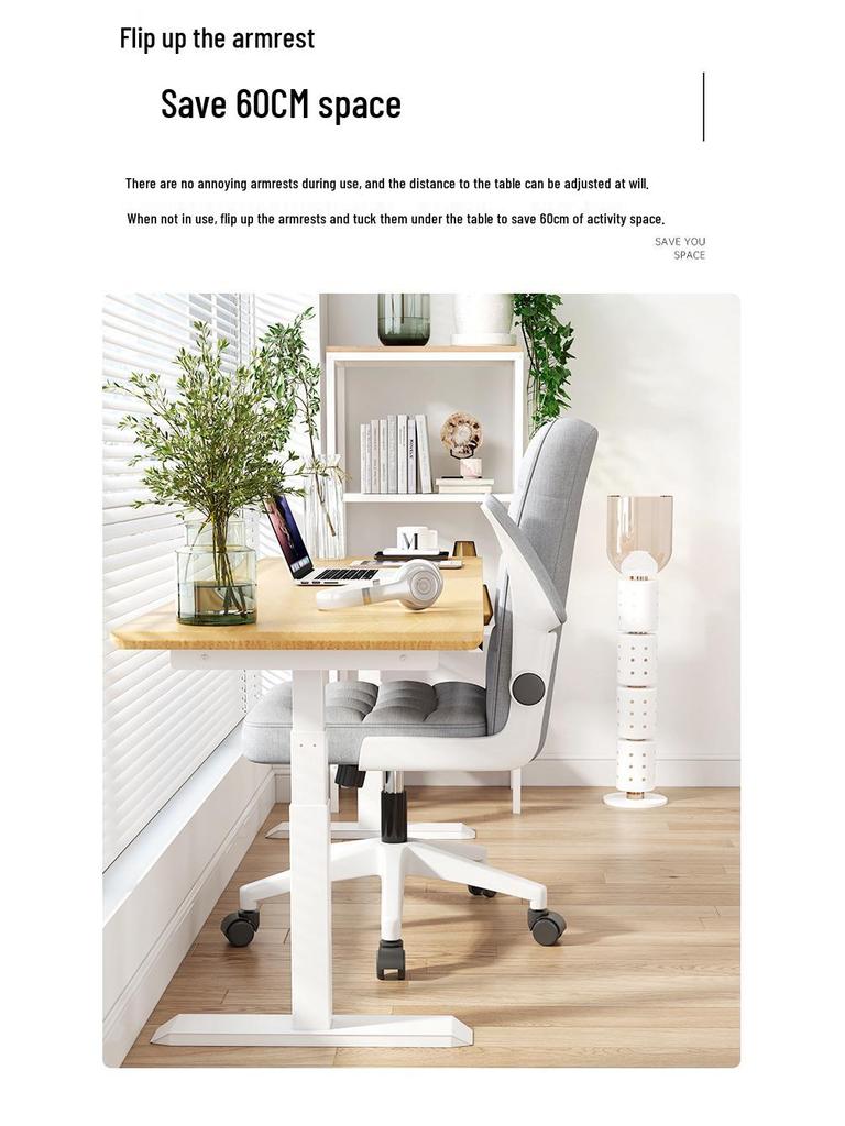 Ergonomic Swivel Desk Chair for Home Office and Dorm, Comfortable for Long Sitting with Adjustable Height and Backrest