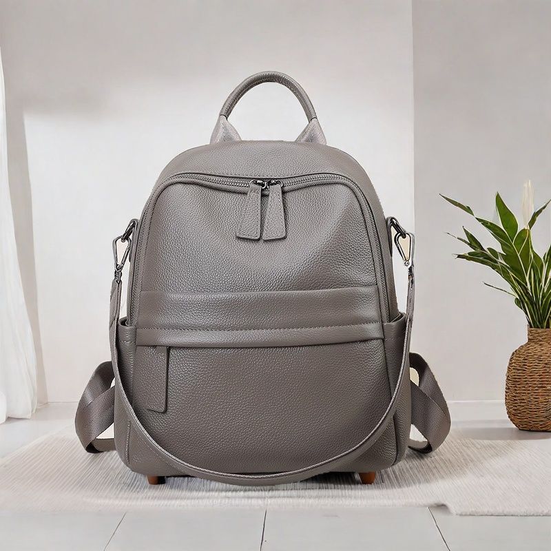 Women's Premium Cowhide Leather Backpack Casual Travel Daypack