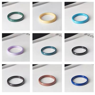 Nieuwe Stijl Kleurrijke 3mm Keramische Ring Voor Vrouwen Koppels Banden Moderne Ruimte Keramische Trouwringen Minimalistische Unisex Sieraden Cadeaus