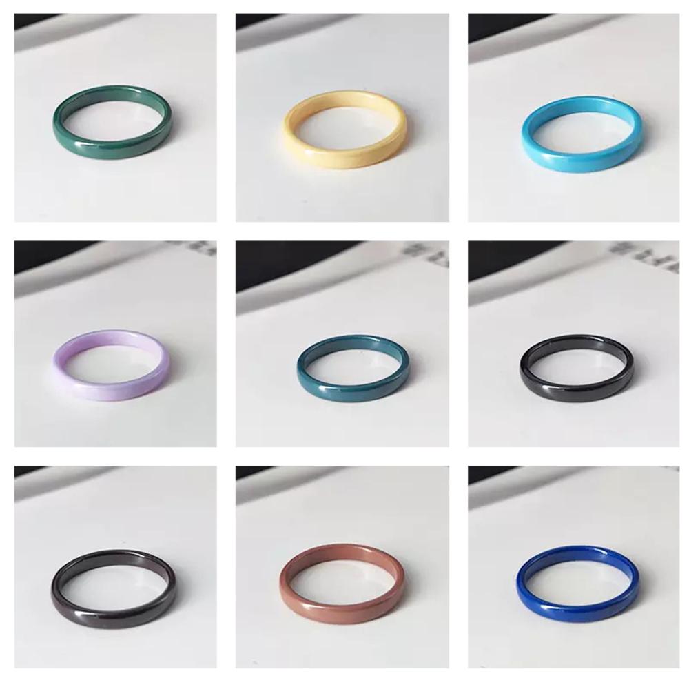 New Style Colorful 3mm Ceramic Ring For Women Couples Bands Modern Space Ceramic Wedding Rings Minimalist Unisex Jewelry Gifts