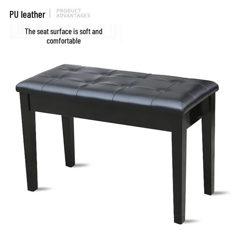 Acacia Bird Wooden Double Piano Stool with Storage