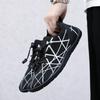 New Curved Rattan Plaid Adhesive Rubber Mesh Fabric Men's Sports Shoes Comfortable and Breathable Casual Shoes