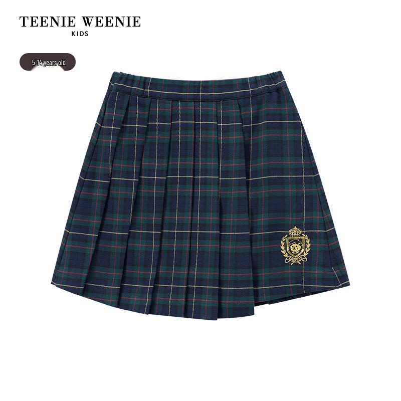Teenie Weenie Kids Autumn/Winter Girls' Plaid Pleated Skirt
