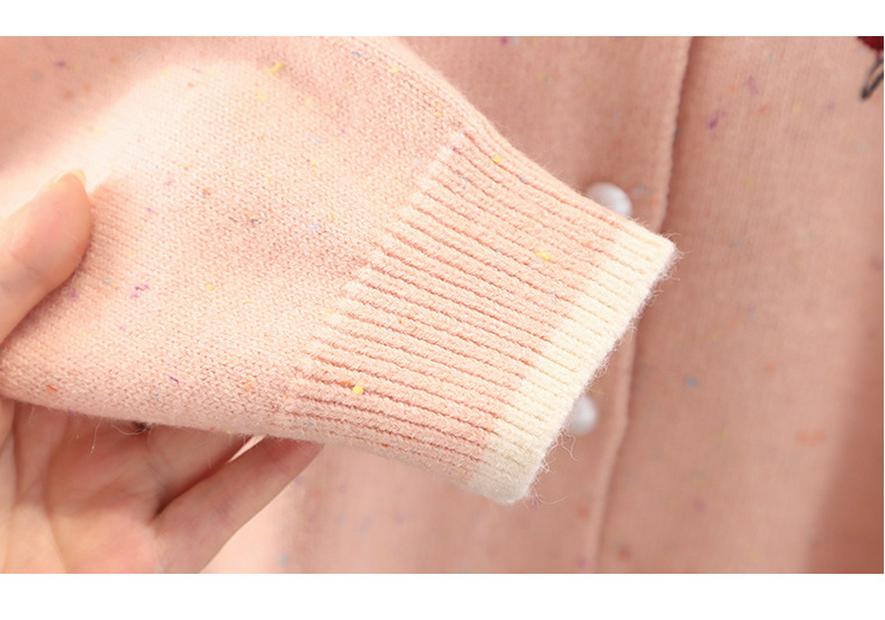 Girls' 2025 Autumn Cardigan - White Knit, Spring & Autumn Style Thin Sweater