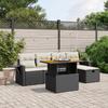 VidaXL Garden Lounge Set with Cushions 6 Pcs, Patio Sofas, Patio Furniture Set, Outdoor Furniture, Black 3275695