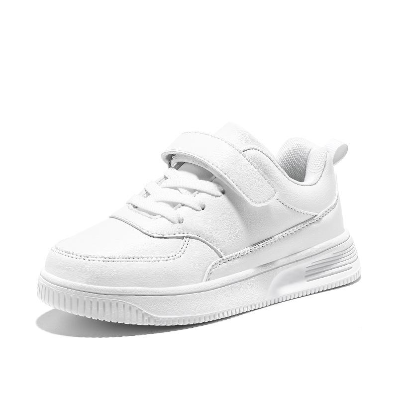 Classmate White Sneakers Girls Leather Soft Sole White Shoes Spring and Autumn Children's Shoes Elementary School Boys Board Shoes