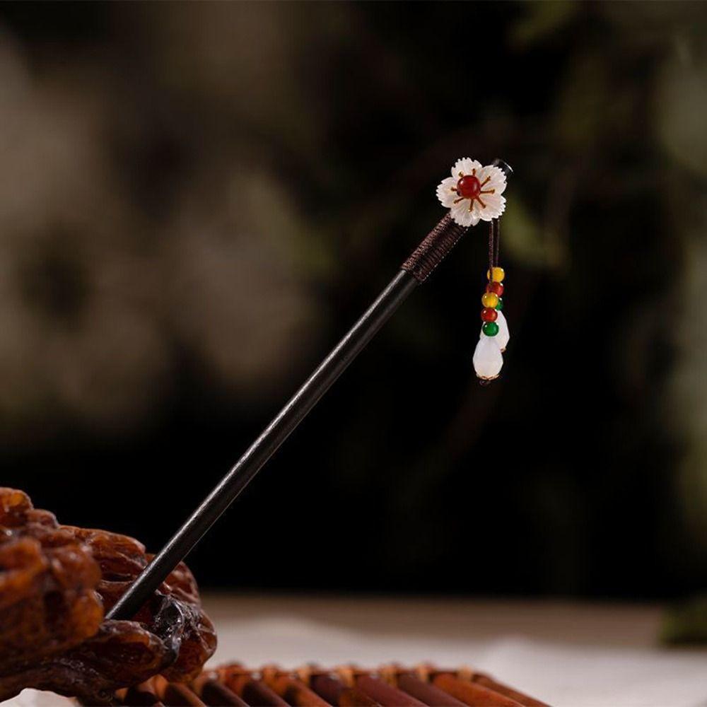 Disk Hair For Ladies Hair Accessories Flower Hair Sticks Wooden Hair Fork Chinese Style Hairpin