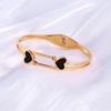 Titanstahl Herz Armband Romantische Ästhetik Gold Farbe Strasssteine Geometrie Romantischer Handschmuck Party Geschenk