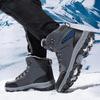 323 Men's Cotton Shoes Hiking High Top Leather Surface With Large Velvet Insulation Snow Boots Size Sports
