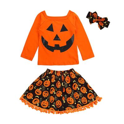 Toddler Baby Kid Girl Halloween Nightmare Print Romper+Tutu Skirt Costume Outfit