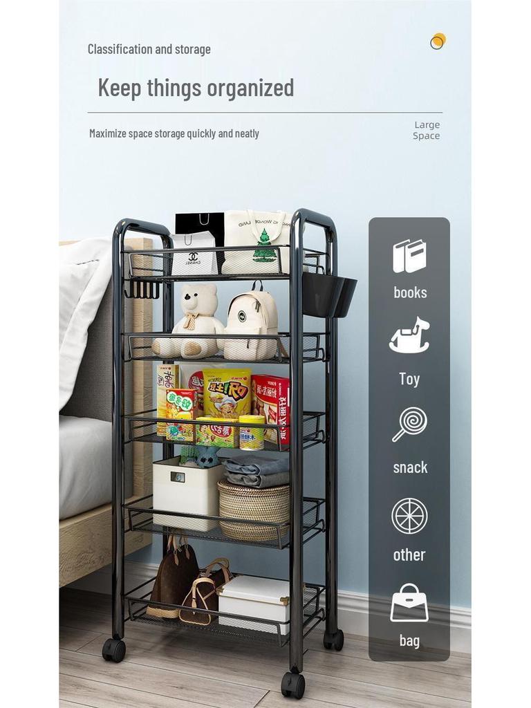 Mehrschichtiges mobiles Lagerregal für Küche, Schlafzimmer und Badezimmer