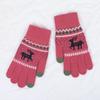 Iwarm Love Warm Christmas Deer Wool Plush Gloves Couple Autumn and Winter Knitted Warm Touch Screen Gloves Women