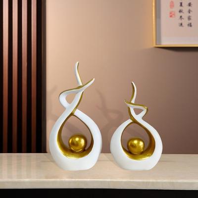 2 kusy abstraktní umělecké sochy, luxusní elegantní jedinečná moderní dekorace do jídelny