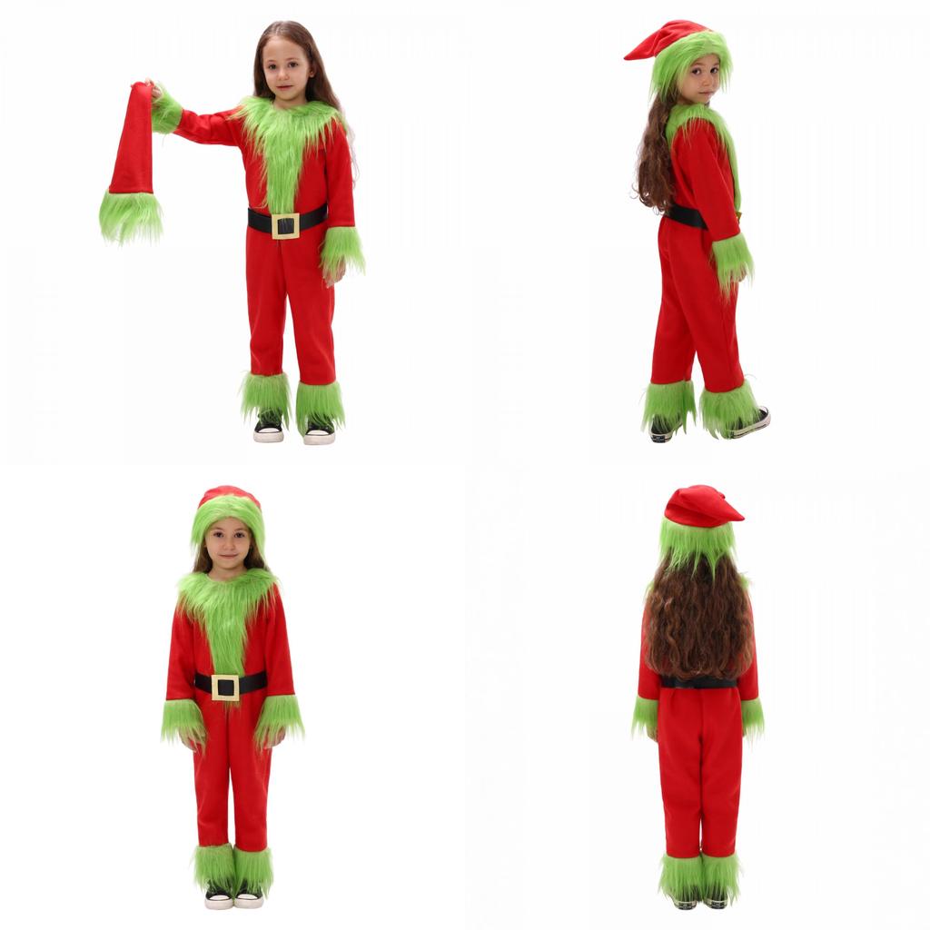 Grinch Weihnachtskostüm Für Kinder Mit Weichem Polyesterstoff Für Feiertagsaufführungen Perfekt