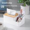 Multi-Purpose Wooden Lid Tissue Box & Remote Storage