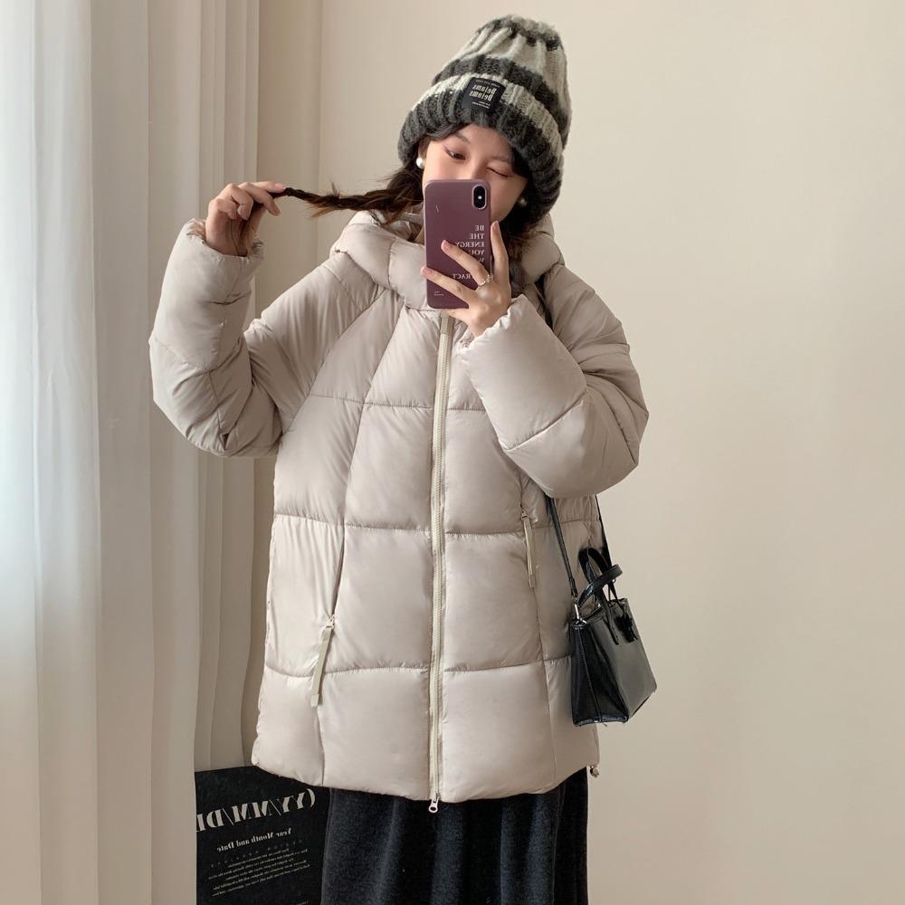 Down cotton-padded clothes women's 2025 new hooded medium and long thickened casual winter bread clothes thickened large cotton-padded jacket