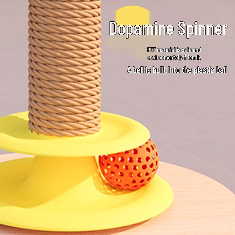Vertical Sisal Cat Scratch-Resistant Post with Cat Teaser Toy for Self-Amusement and Boredom Relief