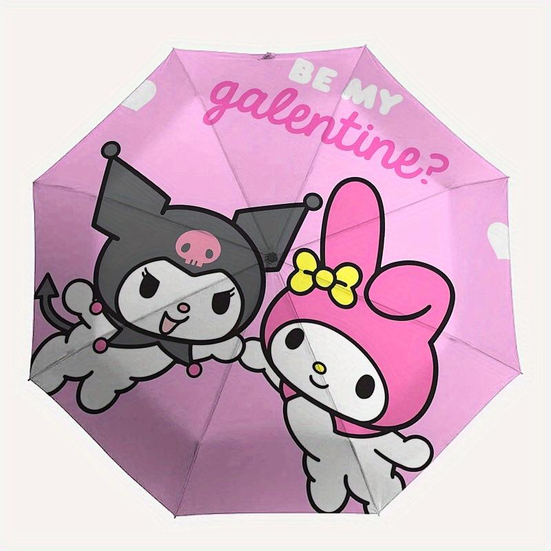 My Melody,Kuromi Automatic Opening and Closing Parasol Compact Travel Umbrella with 8 Ribs for Women and Men Ideal Birthday/Christmas G