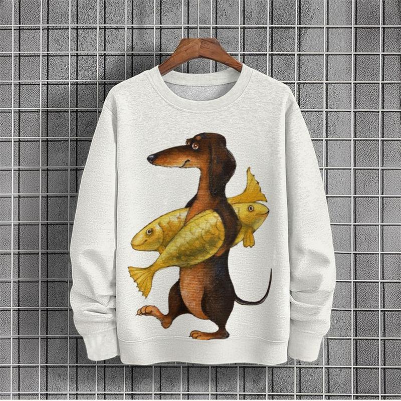 Autumn Funny Dachshund Graphic 3D Printed Hoodies Fashionable Casual Sports Long Sleeved Women's Hoodies