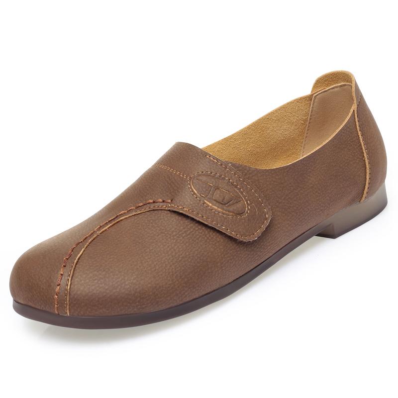 Fashion AIYUQI Women's Casual Shoes Spring 2025 New Genuine Leather Women's Shoes Mom Large Size Vintage Round Toe Ladies Shoes