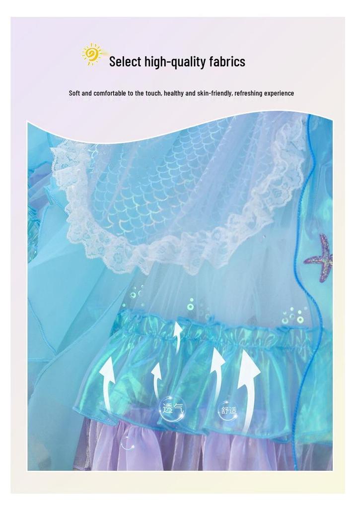 All-Season Mermaid Lolita Princess Dress for Girls - Holiday Gift & Performance Costume