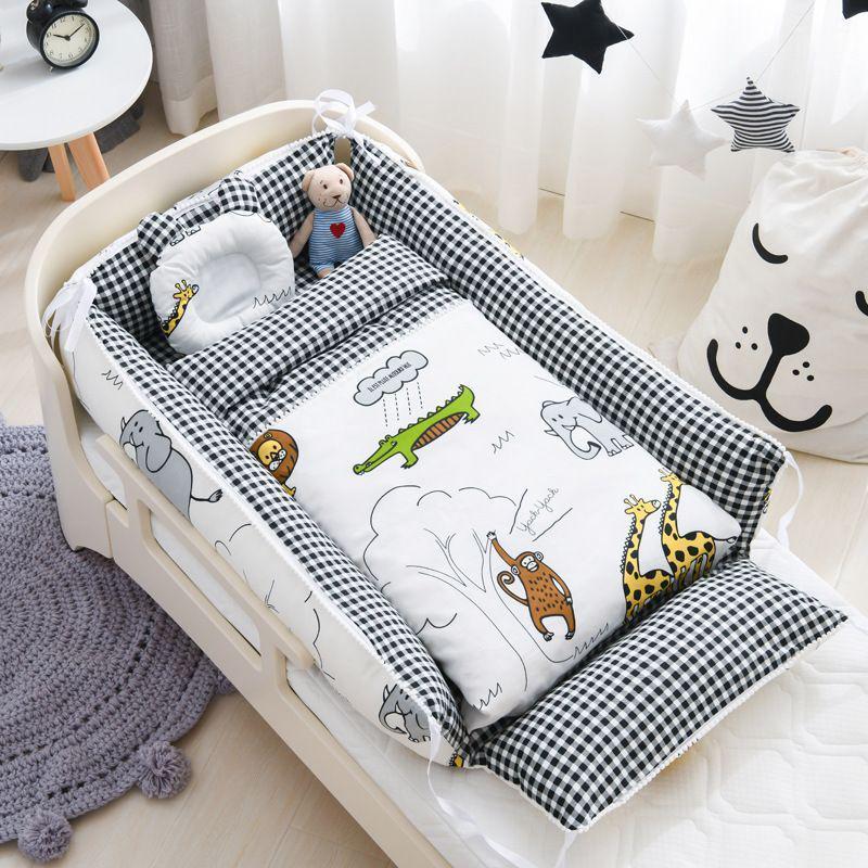Foldable Portable Baby Crib: Anti-Pressure, Anti-Startle Pure Cotton Sleeping Bed