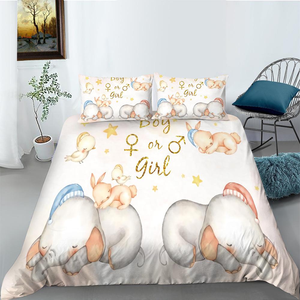 Cartoon Alpaca Digital Printing Bedding Two Or Three-Piece Set Polyester Can Be