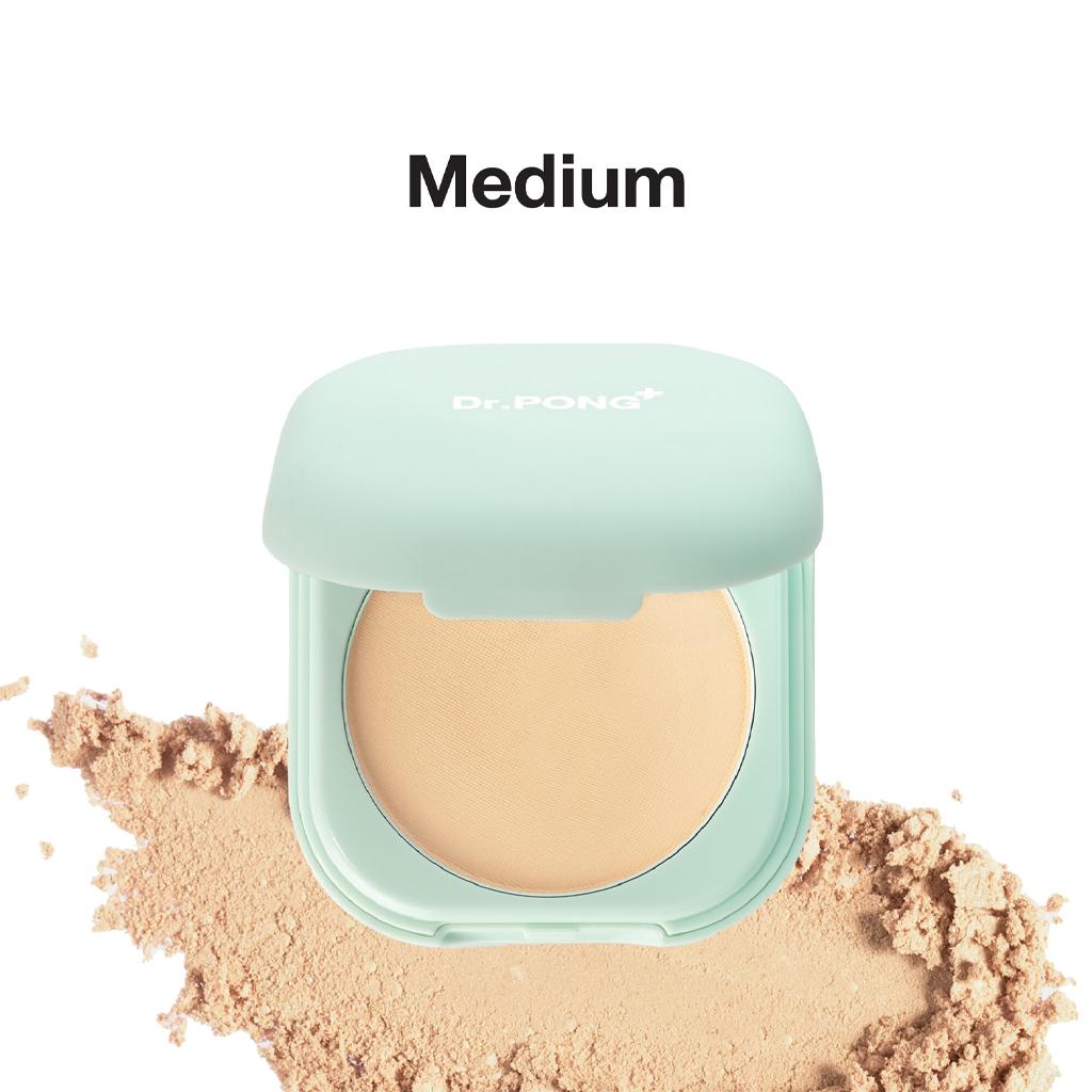 

Dr.PONG+ ACNE ACE 002 Разглаживающая пудра с тональным кремом, ниацинамидом, цинком PCA, маслом чайного дерева, транексамовой кислотой, витамином Е, 10 г. Medium