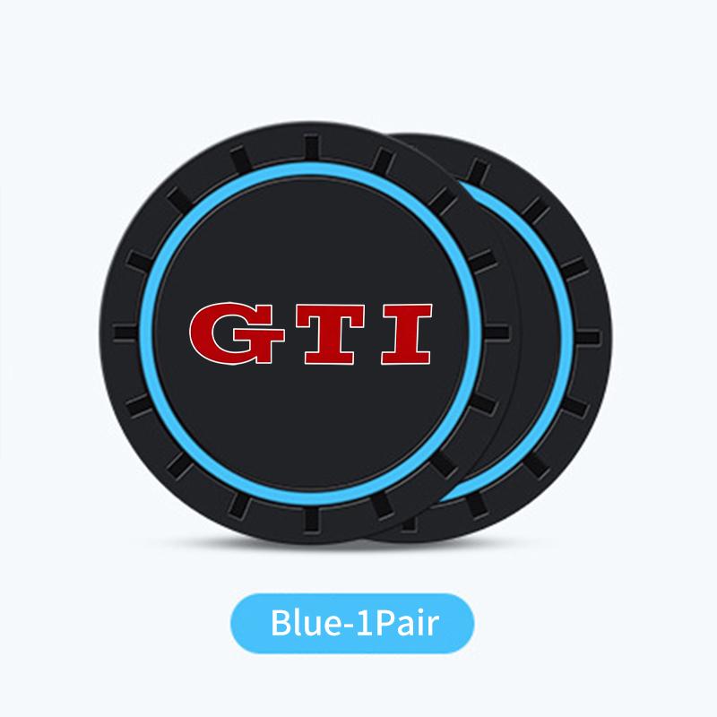 

2026 Hot For VOLKSWAGEN VW 2pcs Car Cup Pad Silicone Water Coaster Drink Cup Non-slip Mat For Volkswagen VW GTI Tiguan Passat B5